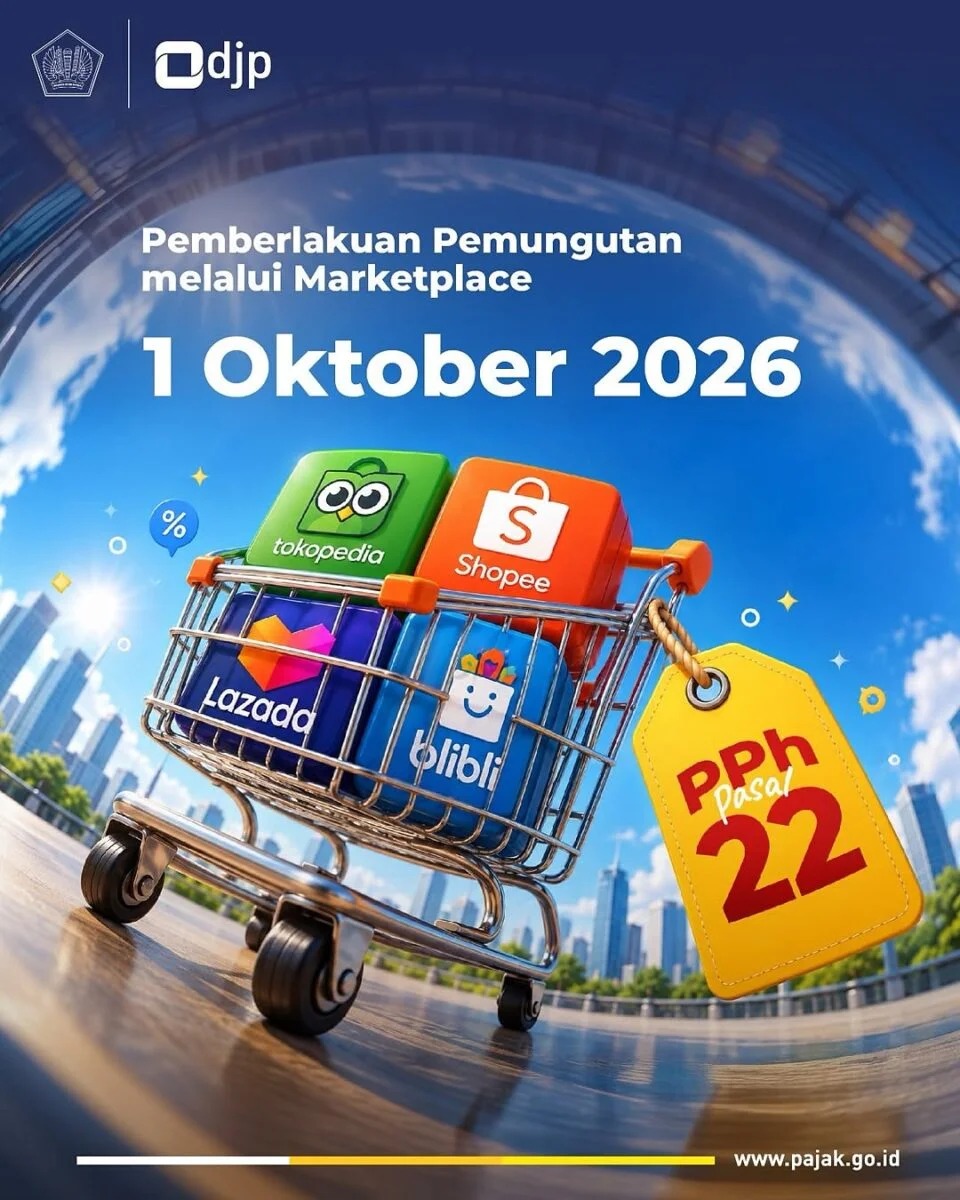 Waktu Pungutan Pajak Penghadilan Pedagang di Marketplace Diperpanjang 31 Oktober 2026