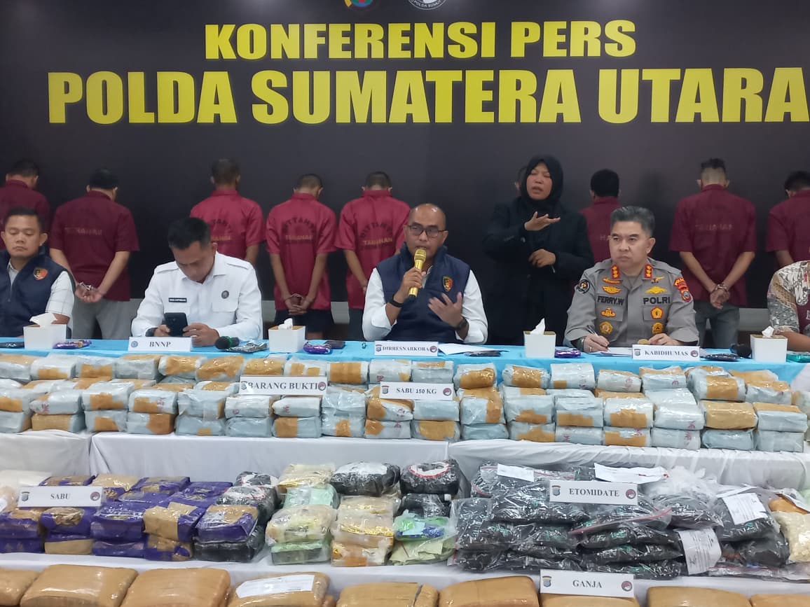 Ungkap Tiga Kasus Narkoba, Polda Sumut Sita 244 Kg Sabu