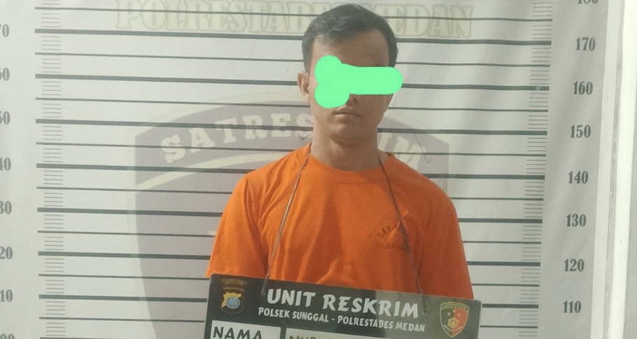 Terekam CCTV Curi 5 HP, Asiong Ditangkap Polsek Medan Sunggal