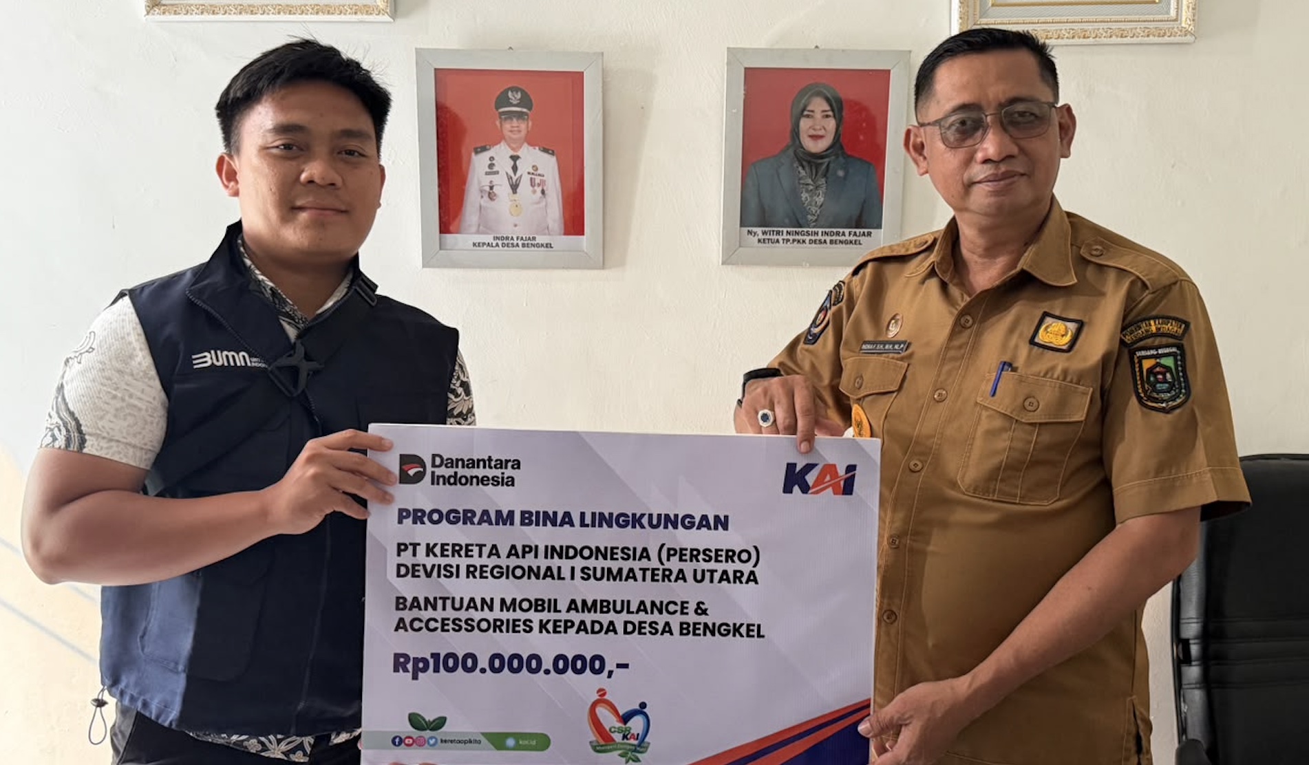 KAI Sumut Perkuat Fasilitas Sosial dan Rumah Ibadah Warga Sekitar Jalur Rel