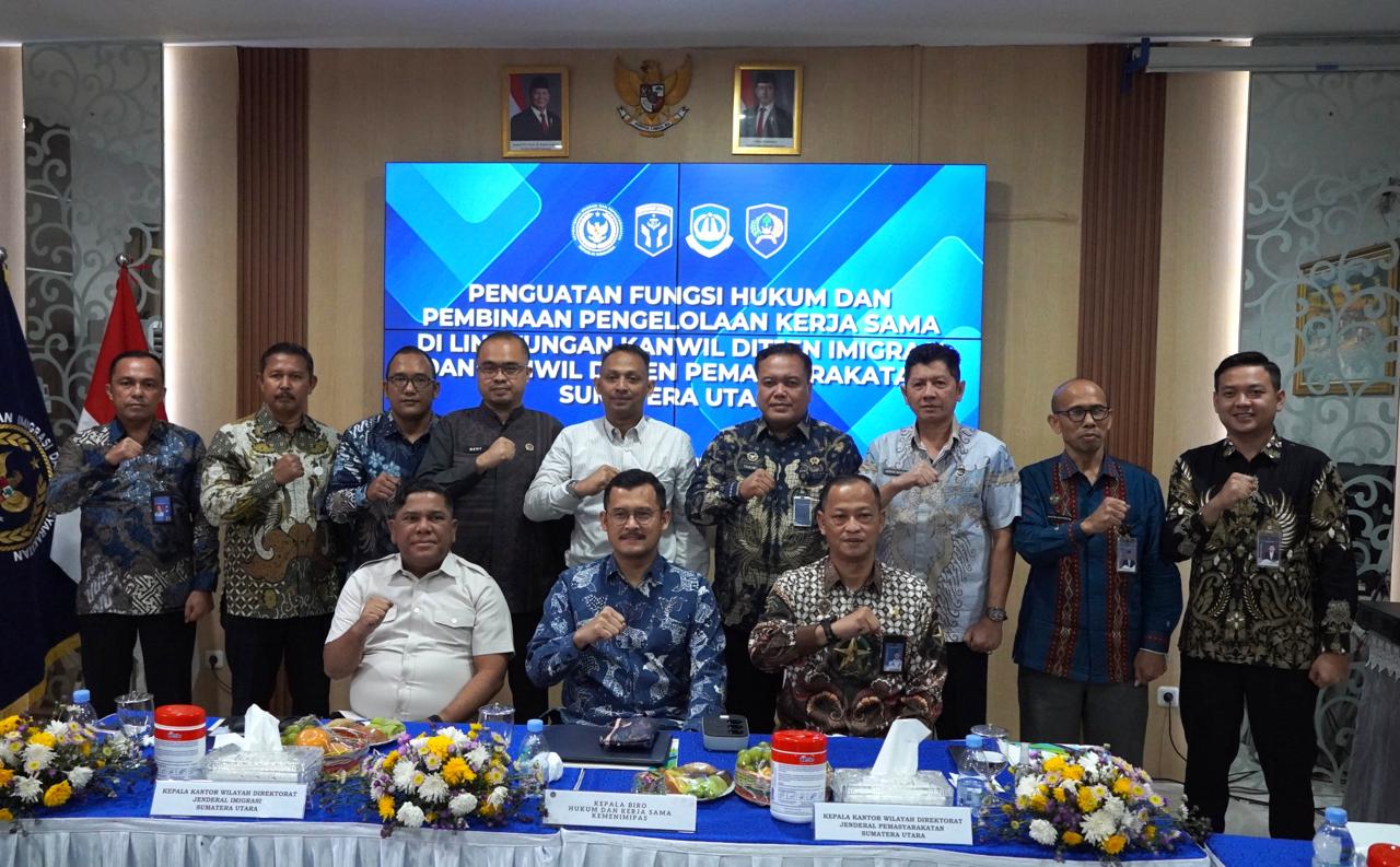 Tingkatkan Kapasitas dan Sinergi Kelembagaan, Imigrasi Kualanamu Ikuti Pembinaan Biro Hukum dan Kerja Sama Setjen Kemenimipas