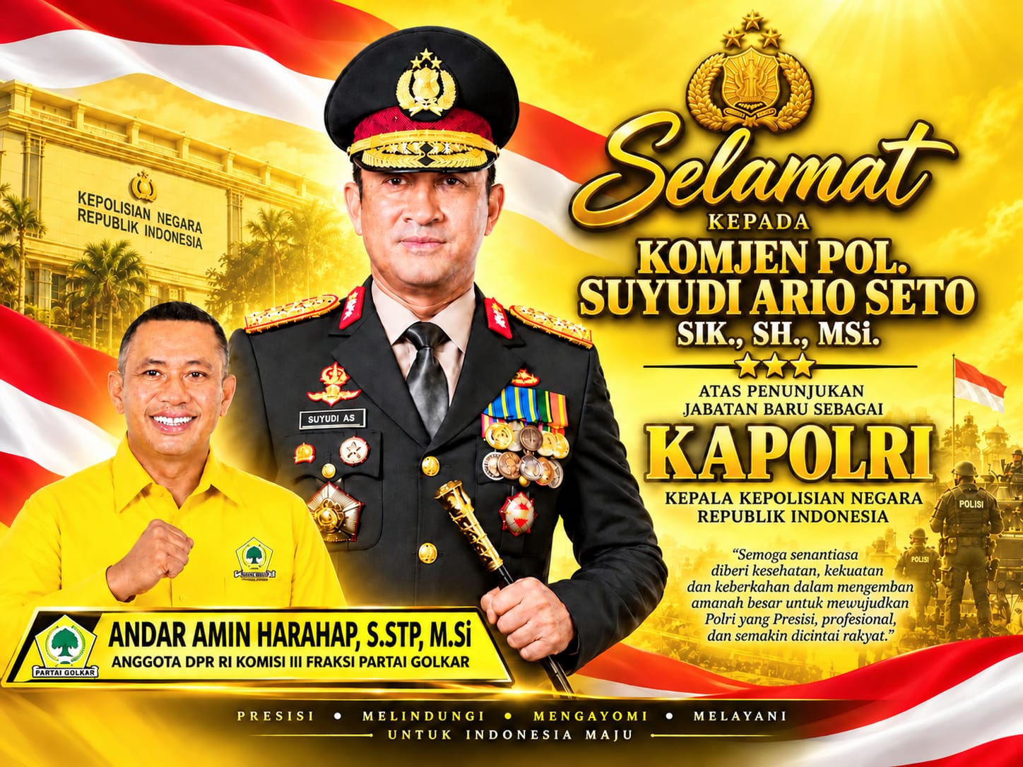 Andar Amin Harahap Ucapkan Selamat kepada Suyudi Ario Seto